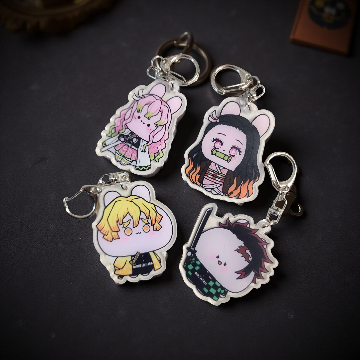 4PCS Anime Version Keyrings