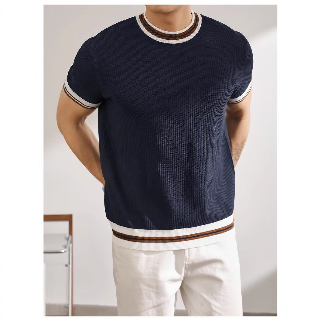 Retro-Inspired Ribbed T-shirt