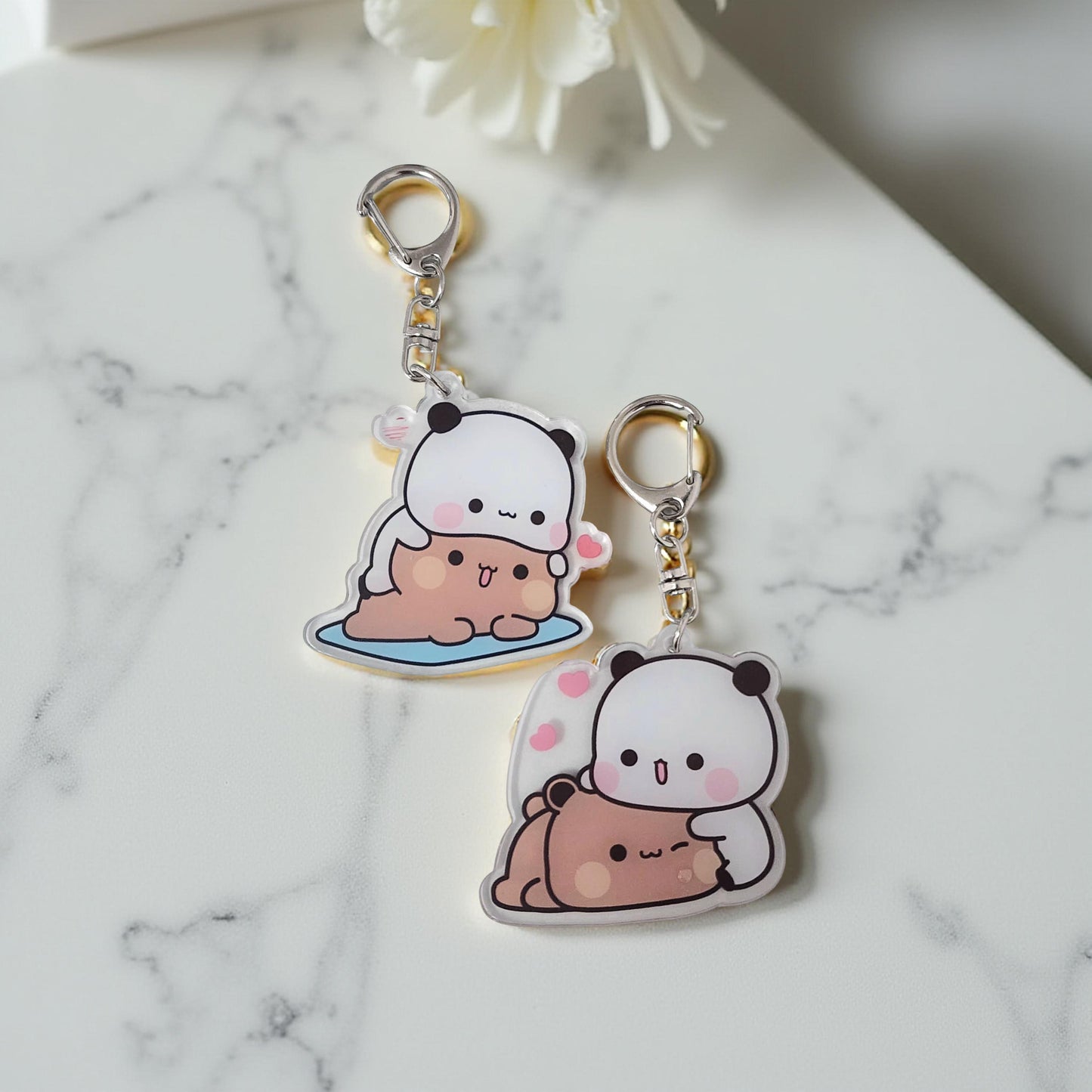 2PCS Dudu Bubu - Peach Goma KeyRing