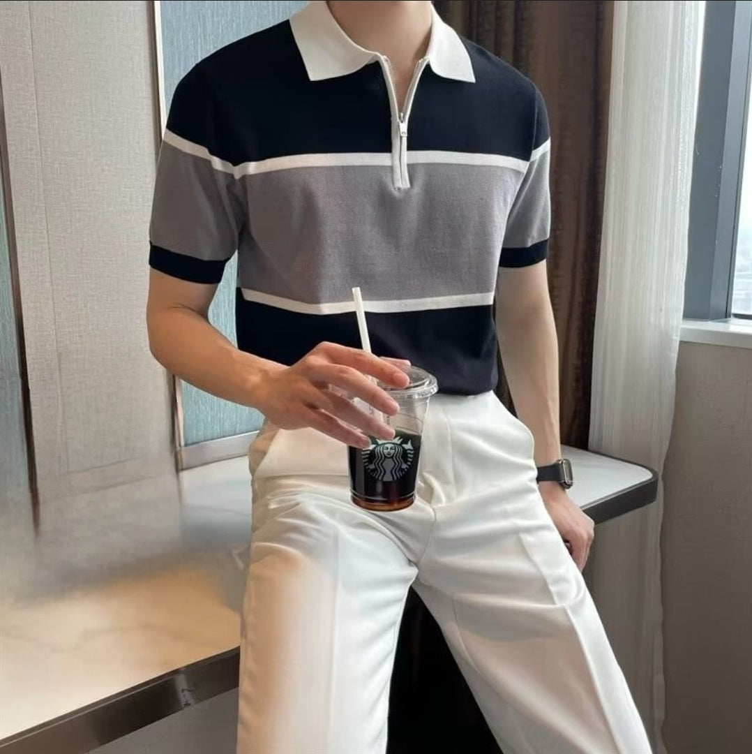 Grey Polo Zip