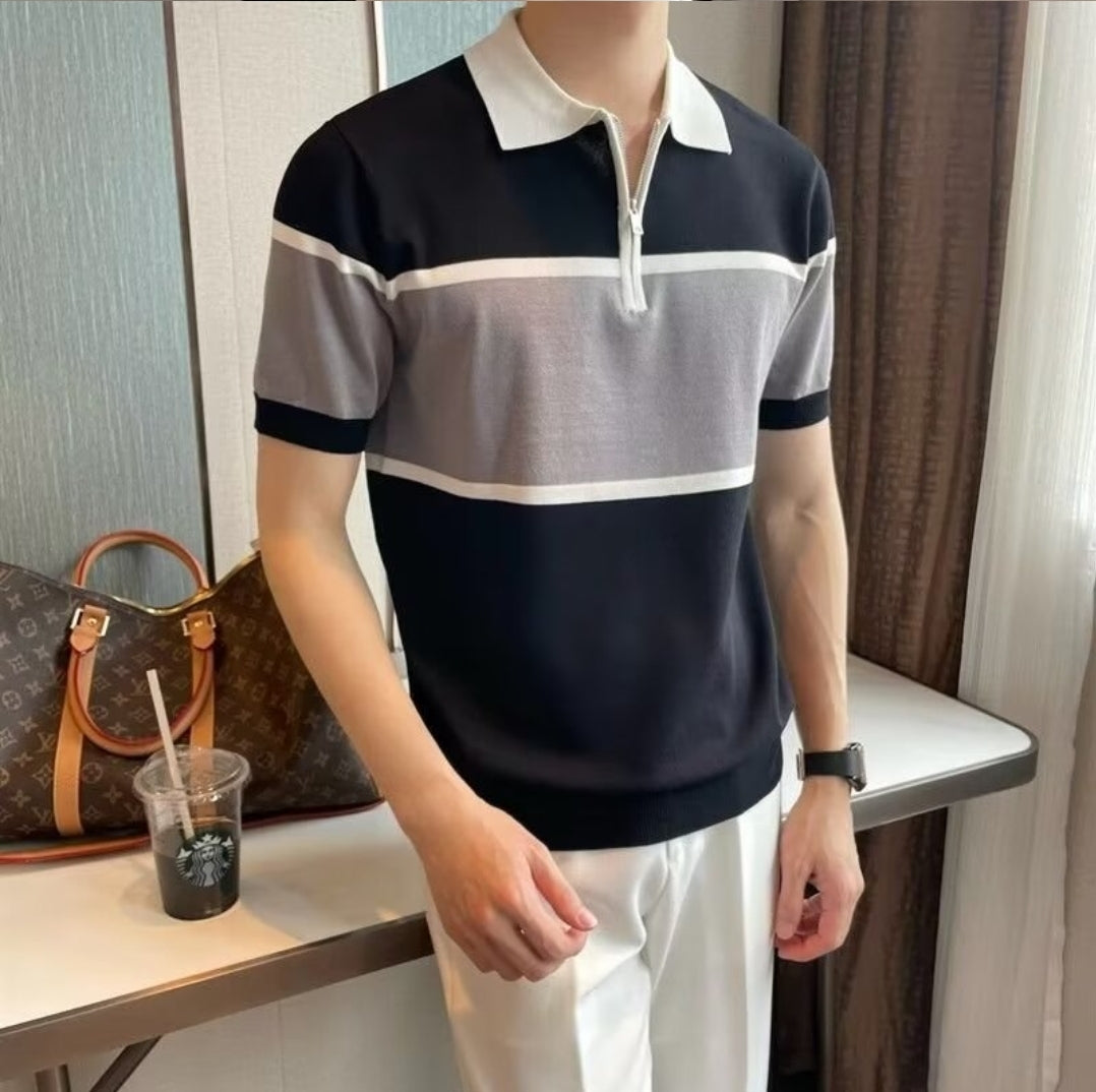 Grey Polo Zip